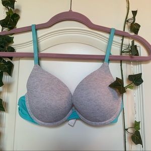 Grey and Seafoam push-up tshirt Bra Victoria’s Secret PINK